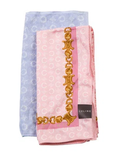 Pre-owned Celine Hand Towels In Blue/pink