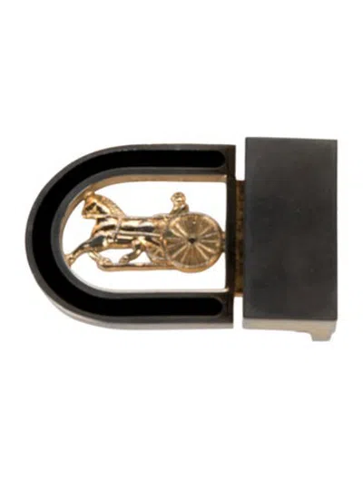 Pre-owned Celine Horse And Buggy Belt Buckle In Gold