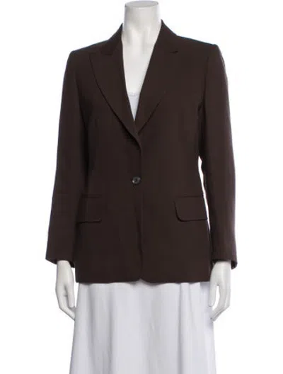 Pre-owned Celine Late 1990's - Early 2000's Silk Blazer In Brown