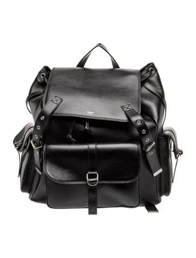 Pre-owned Celine Leather Backpack In Black