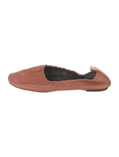 Pre-owned Celine Leather Ballet Flats In Brown
