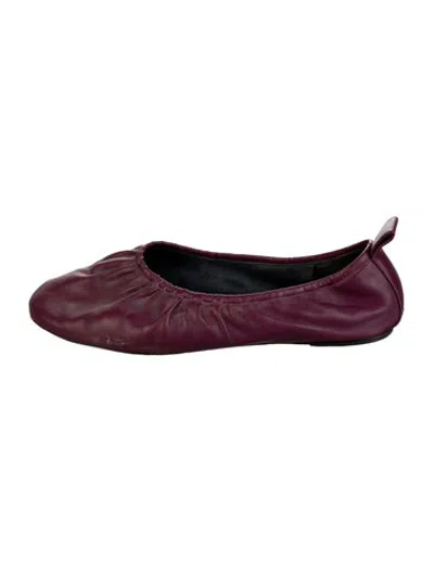 Pre-owned Celine Leather Ballet Flats In Purple