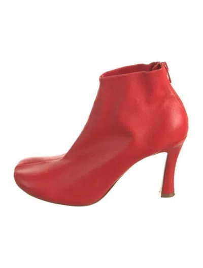 Pre-owned Celine Leather Boots In Red/white