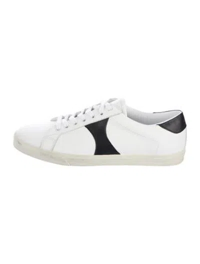 Pre-owned Celine Leather Colorblock Pattern Sneakers In White