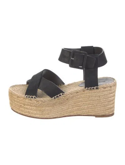 Pre-owned Celine Leather Espadrilles In Black/neutrals