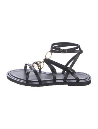 Pre-owned Celine Leather Gladiator Sandals In Black