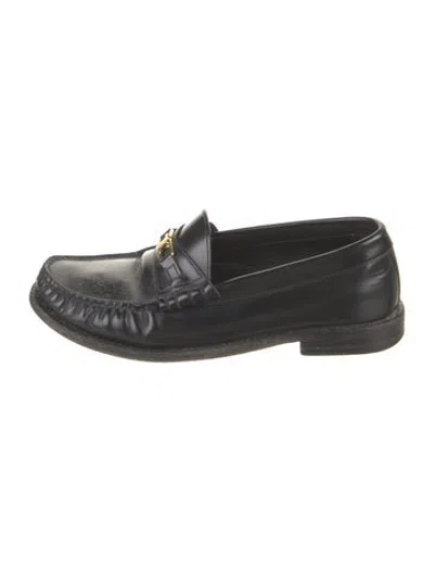 Pre-owned Celine Leather Loafers In Black