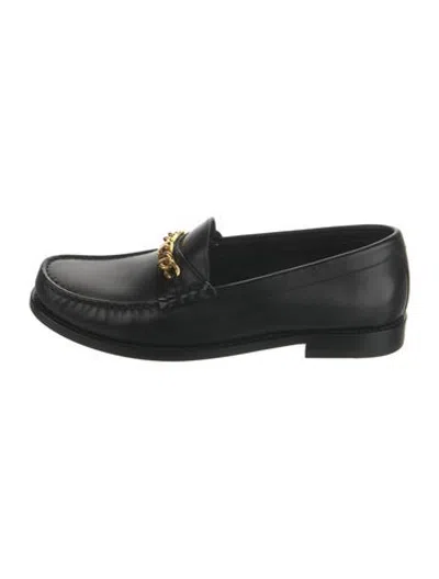 Pre-owned Celine Leather Loafers In Black