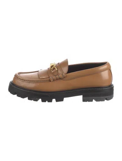 Pre-owned Celine Leather Loafers In Black/brown