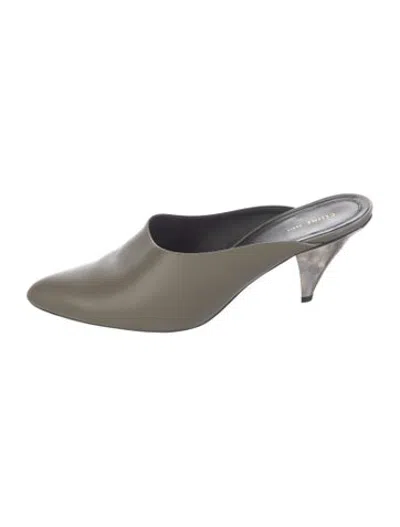 Pre-owned Celine Leather Mules In Green