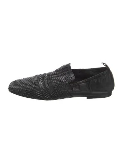 Pre-owned Celine Leather Patterned Loafers In Black