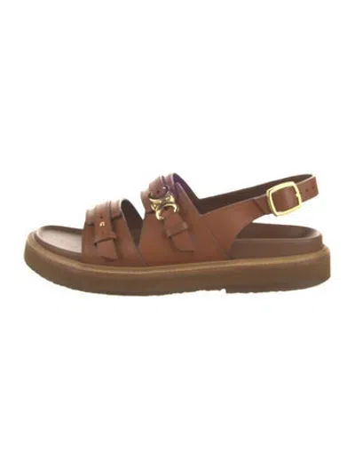 Pre-owned Celine Leather Sandals In Brown