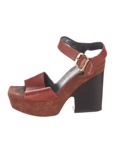 Pre-owned Celine Leather Sandals In Red