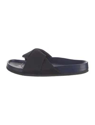Pre-owned Celine Leather Slides In Blue