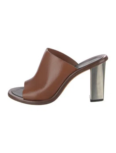 Pre-owned Celine Leather Slides In Brown
