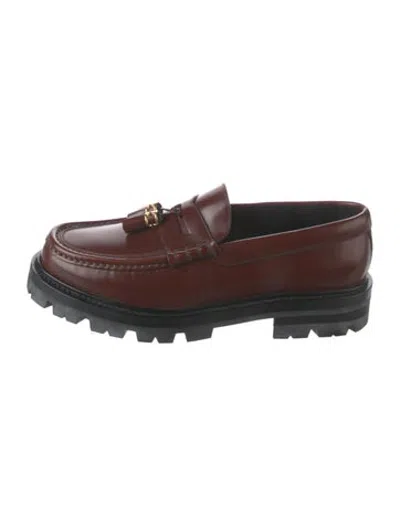 Pre-owned Celine Leather Tassel Accents Loafers In Brown