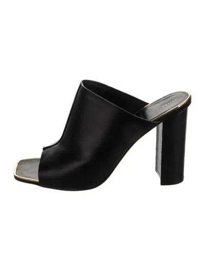 Pre-owned Celine Leather Whipstitch Trim Slides In Black