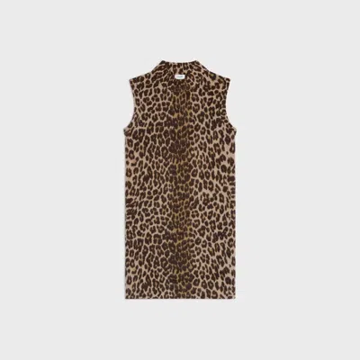 Celine Leopard Cashmere Mini Dress