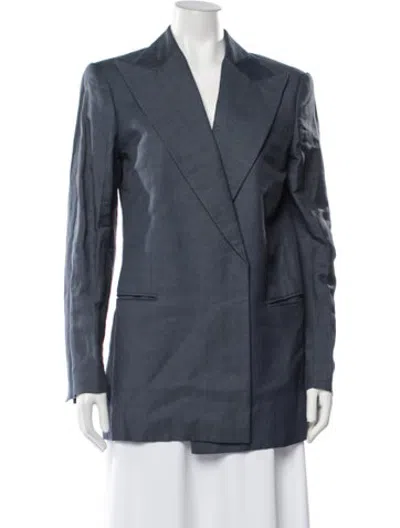 Pre-owned Celine Linen Blazer In Blue