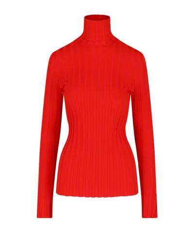 Celine Long-sleeve Knit Top In Red