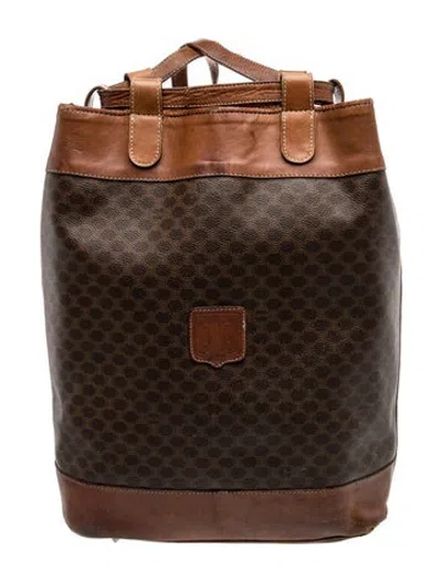 Pre-owned Celine Macadam Backpack Vintage In Brown