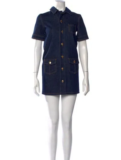 Pre-owned Celine Mini Dress In Blue