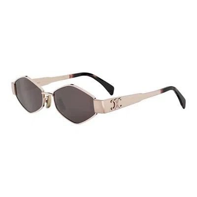 Celine Mini Shiny Rose Gold Sunglasses In Multi