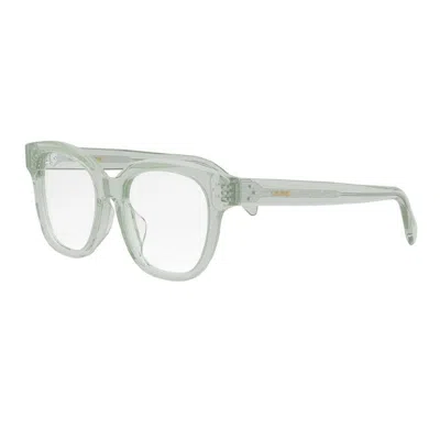 Celine Mini Transparent Eyeglasses With Clear Demo Lens In Green
