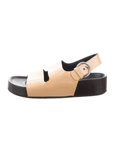 Pre-owned Celine Patent Leather Sandals In Neutrals