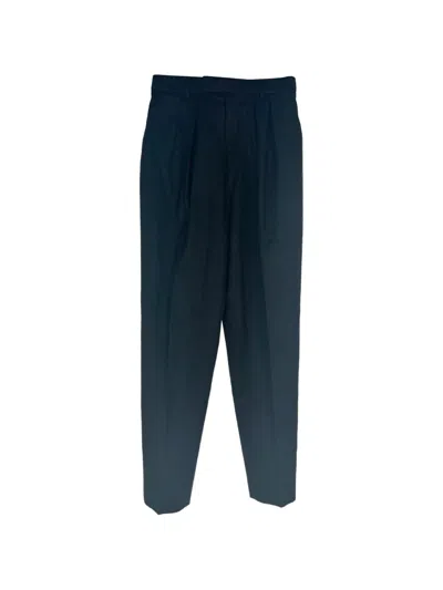 Pre-owned Celine Pleated Wool Trousers In Black