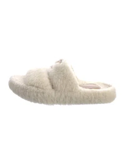 Pre-owned Celine Shearling Slides In Neutrals