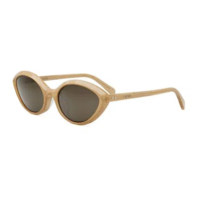 Celine Shiny Milky Peach With Gold Glitter Mini Sunglasses