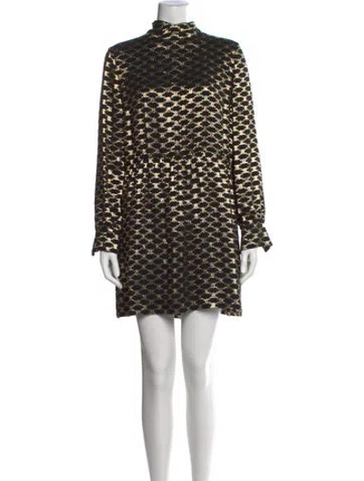 Pre-owned Celine Silk Mini Dress In Black