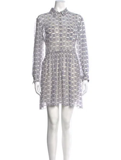 Pre-owned Celine Silk Mini Dress In Multicolor