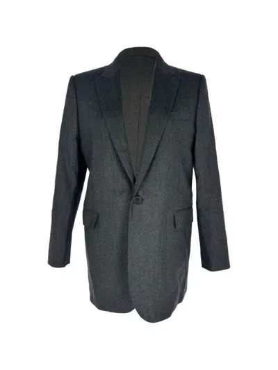 Pre-owned Celine Single-breasted Structured Blazer In Grey