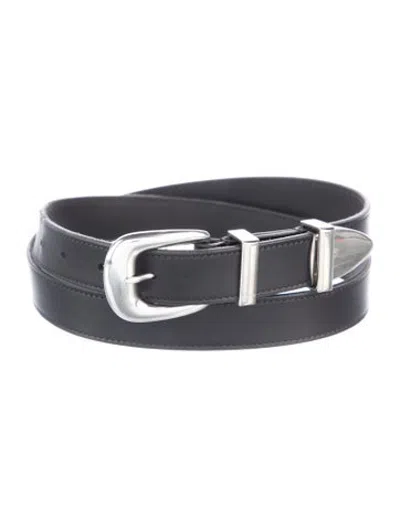 Pre-owned Celine Skinny Leather Waist Belt In Black