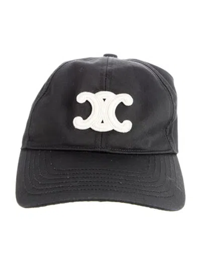 Pre-owned Celine Solid Baseball Cap In Black
