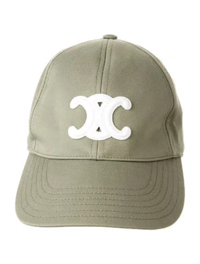 Pre-owned Celine Solid Baseball Cap In Green