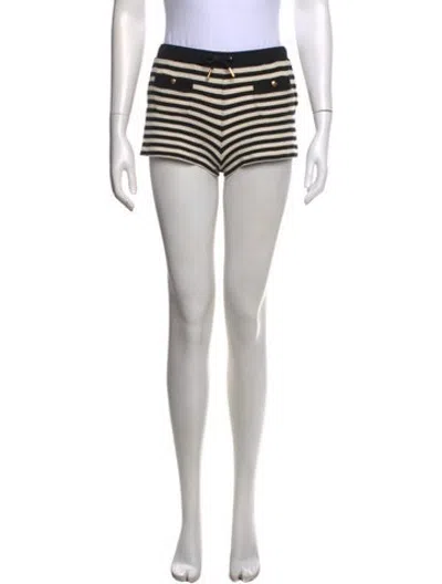 Pre-owned Celine Striped Mini Shorts In Black