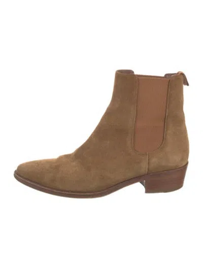 Pre-owned Celine Suede Chelsea Boots In Brown