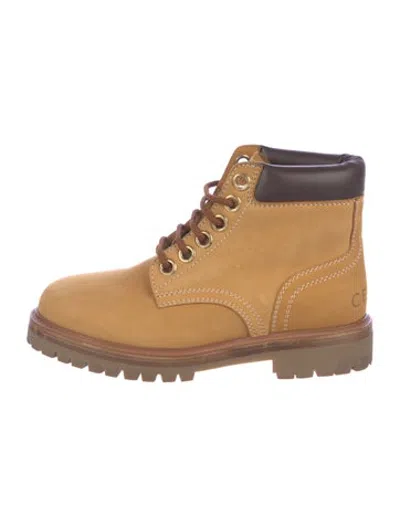 Pre-owned Celine Suede Lace-up Boots In Brown
