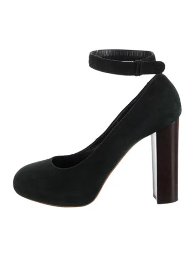 Pre-owned Celine Suede Pumps In Green