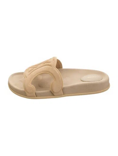 Pre-owned Celine Suede Slides In Neutrals