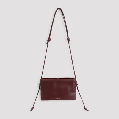 Celine Trio Mini Shoulder Handbag In Lambskin Leather (w: 22.5 Cm H: 13 Cm D: 3.5 Cm) In Brown