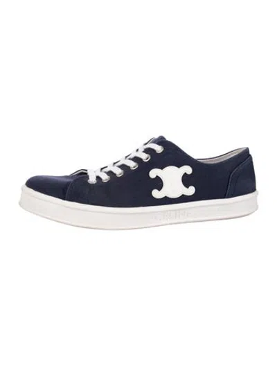 Pre-owned Celine Triomphe Canvas Sneakers In Blue