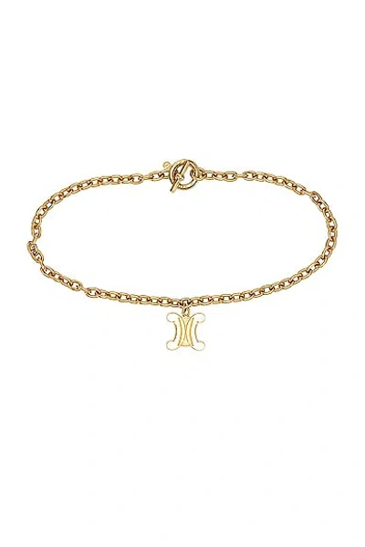 Celine Triomphe Logo Chain Necklace In Gold