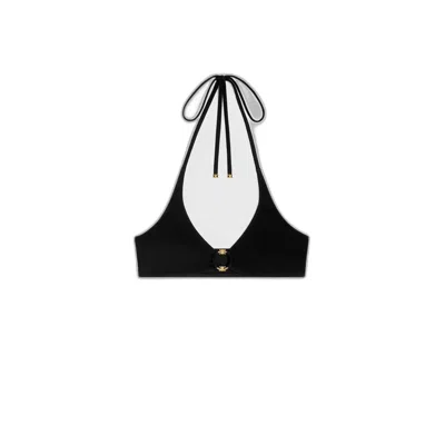 Celine Triomphe Ring Bikini Top In Black