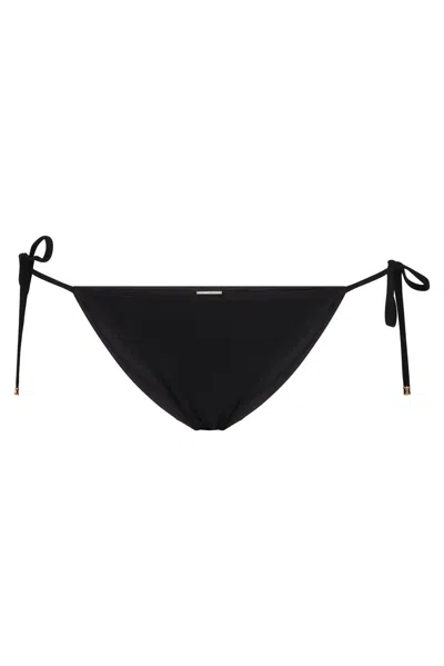 Celine Triomphe Tie Side Bikini Hipster In Black