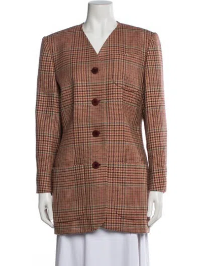 Pre-owned Celine Vintage 1990's Coat In Burgundy/pink