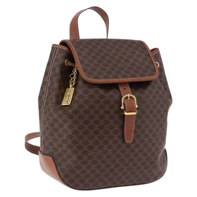 Pre-owned Celine Vintage Macadam Canvas Brown Canvas Backpack Bag ()